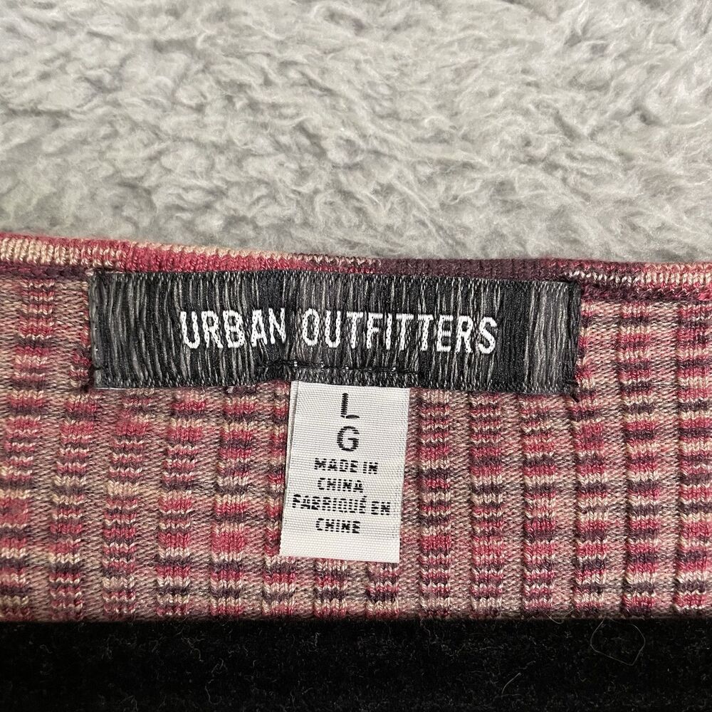 Urban Outfitters Bell Sleeve Ribbed Knit Top Size Large CROP Long Sleeve - Picture 3 of 9